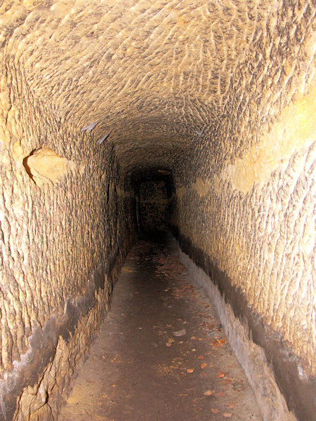 Der Tunnel des alten Wassergrabens beim unteren Sägewerk in Hamr (Hammer) bei Naděje (Hoffnung).