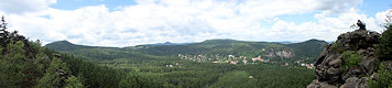 View from the Mönchskanzel on Brandhöhe to the Northwest. View from the Mönchskanzel on Brandhöhe to the Northwest.