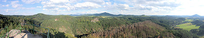 View from the Mariina skála near Jetřichovice to the Lusatian Mountains. View from the Mariina skála near Jetřichovice to the Lusatian Mountains.