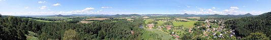 Panoramic View from the lookout Tower Na Stráži near Sloup. Panoramic View from the lookout Tower Na Stráži near Sloup.