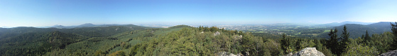 Panoramatische Aussicht vom Popova skála (Pfaffenstein).