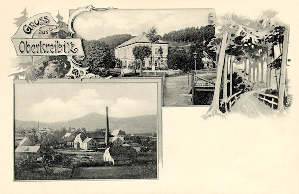 Historische Ansichtskarte von Horní Chřibská (Oberkreibitz) aus dem Jahre 1899.