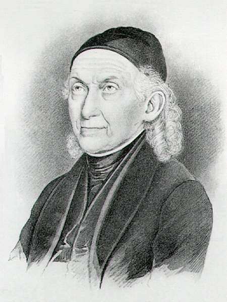 Friedrich Egermann, přípravná kresba J. Z. Quasta z roku 1858.