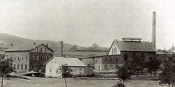 Glashütte Rudolf in Falknov-Kytlice /Falkenau-Kittlitz/ in den 20er Jahren des 20. Jahrhunderts.
