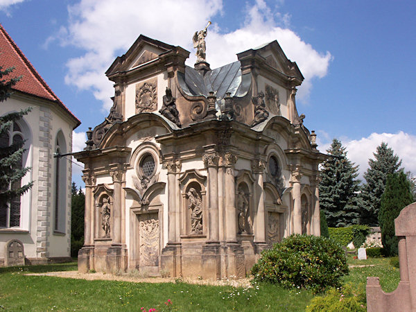 Umělecky velmi cenná je hrobka rodiny Kanitz-Kyawů na hřbitově v Hainewalde.