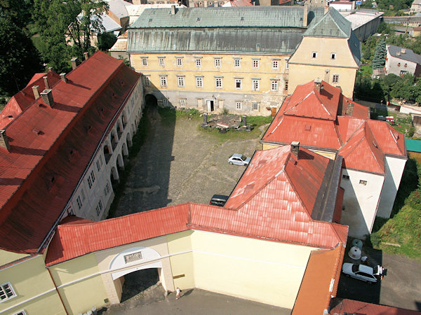 Ansicht des Schlosses vom Turm des Jakobskirche.