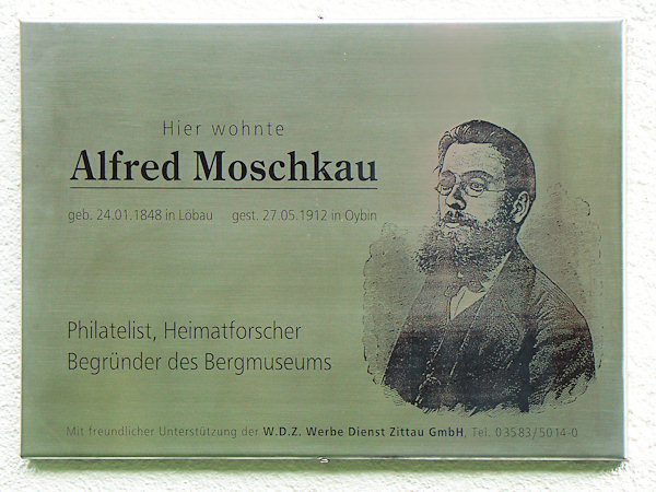 Pamětní deska Alfreda Moschkaua.