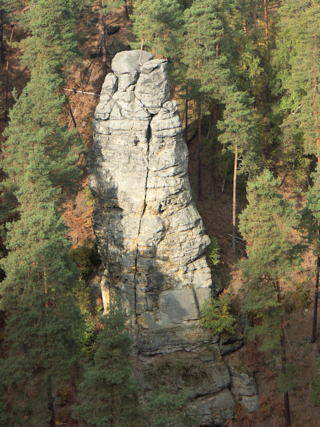 Pískovcová skalní věž Turecká hlava.
