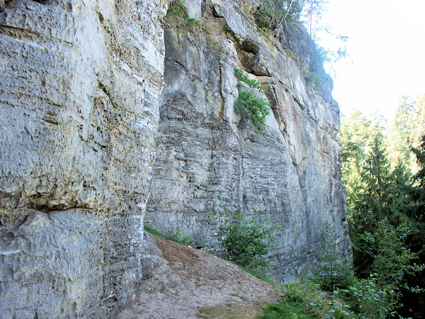 Švédská stěna (Schwedenwand) im Tal Konvalinkový důl (Zaukengrund) bei Sloup (Bürgstein).