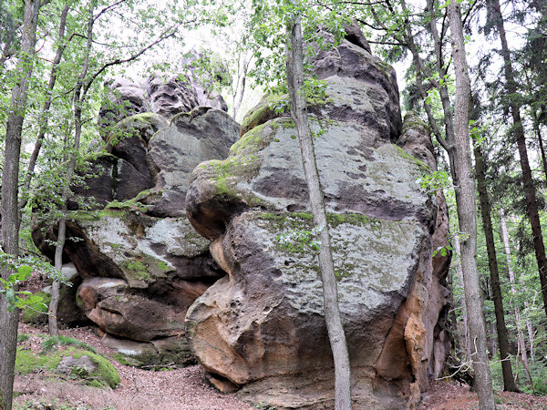 Liščí kameny (Fuchssteine) am Hang.