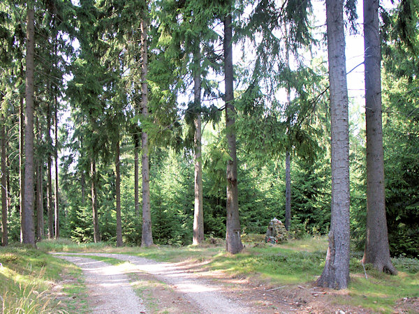 Žitavská cesta s pomníkem letecké havárie.